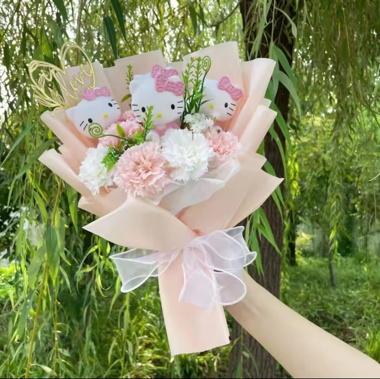 Hello Kitty “Love” Pink Flower Bouquet