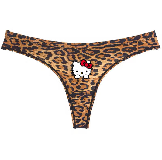 Hello Kitty Print Underwear Leopard print