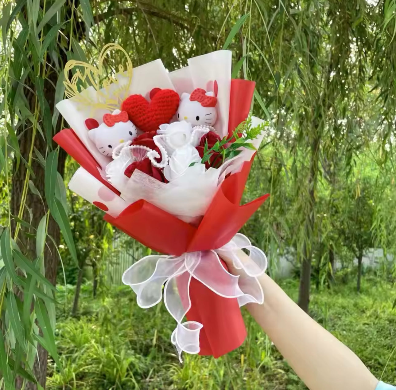 Hello Kitty Red Love Flower Bouquet