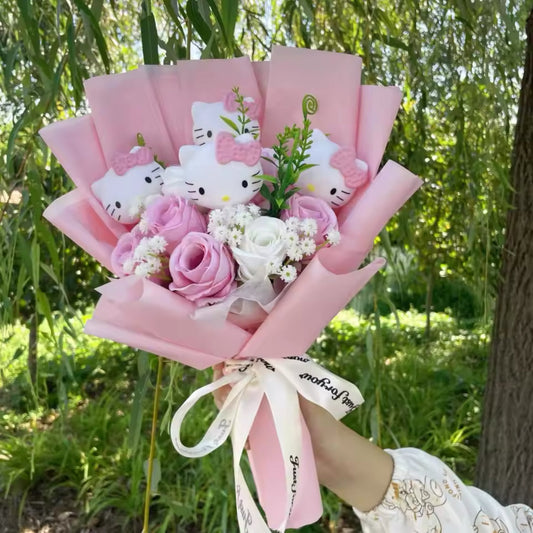 Hello Kitty Pink Rosey Flower Bouquet