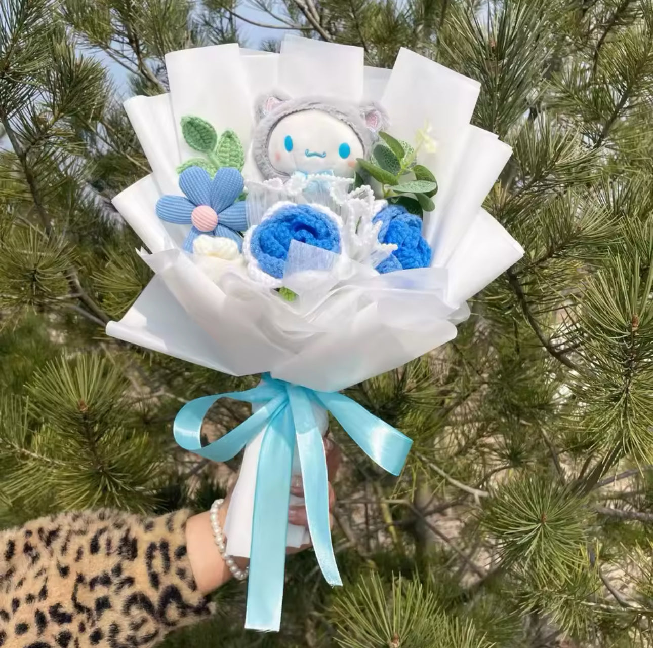Cinnamoroll Blue - White Vail Flower Bouquet