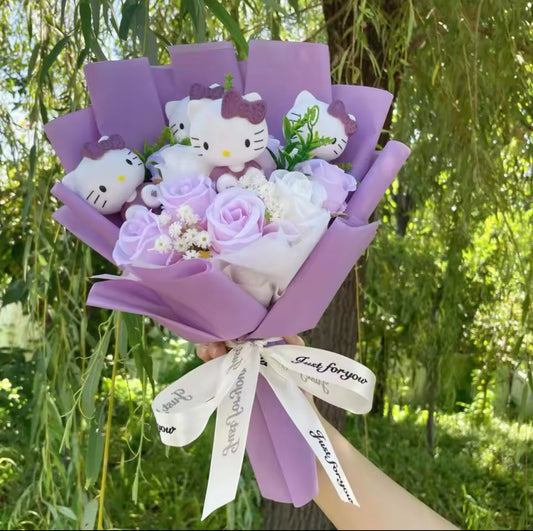 Hello Kitty Purple Flower Purple Vail Flower Bouquet