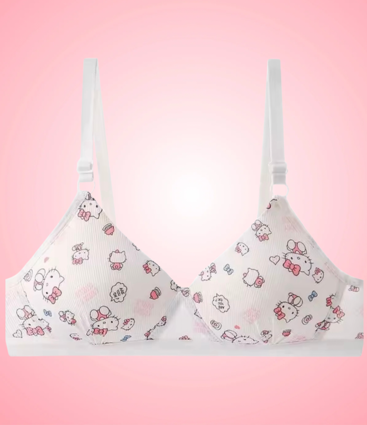 Hello Kitty Print Soft Cup Bra light pink